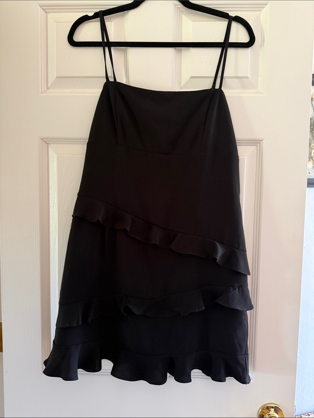TCEC Black Ruffle Mini Slip Dress L
